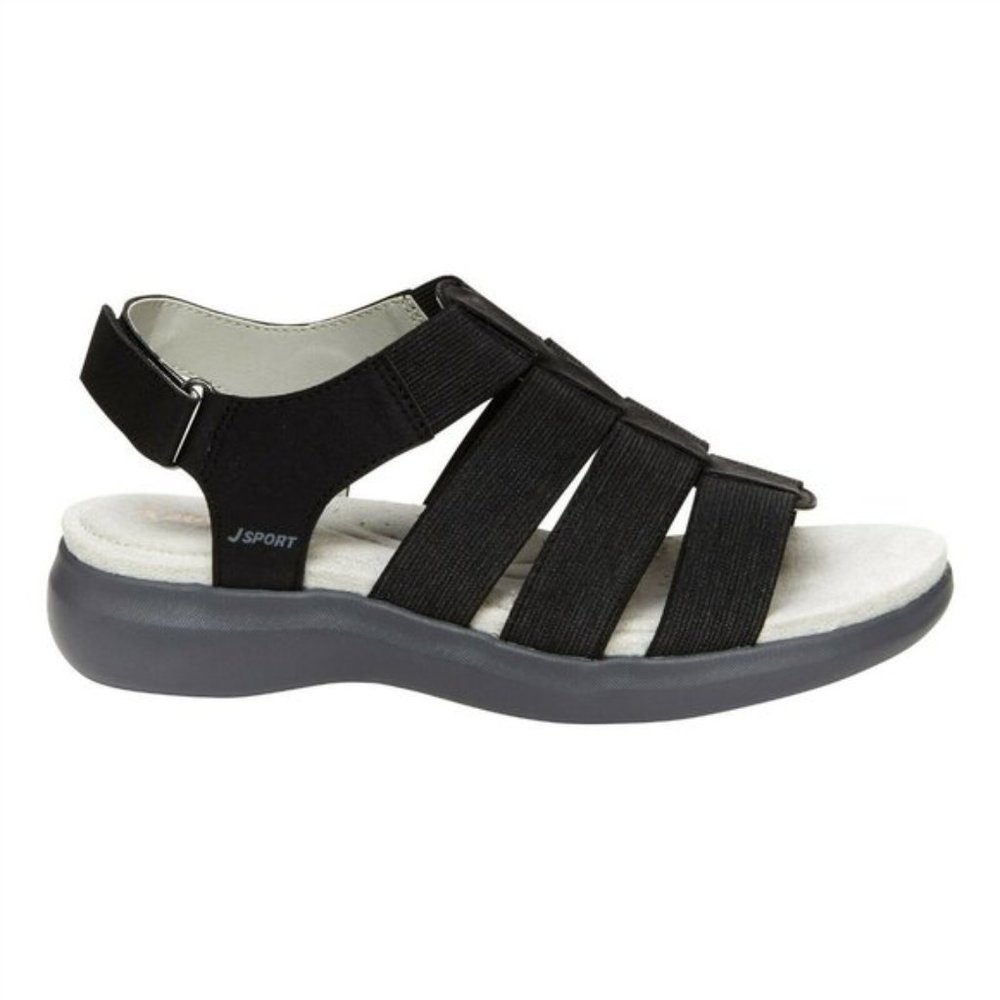 JSport by Jambu Women's Cara Lightweight Slip on Sandals-- Black - Picture 5 of 9